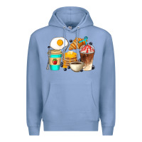 Colony Blue Breakfast Coffee Cups Premium Hoodie - Artiststas