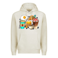 Oatmeal Heather Breakfast Coffee Cups Premium Hoodie - Artiststas