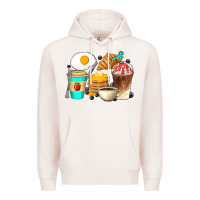 Pale Pink Breakfast Coffee Cups Premium Hoodie - Artiststas