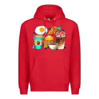 Red Breakfast Coffee Cups Premium Hoodie - Artiststas