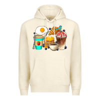 Sandshell Breakfast Coffee Cups Premium Hoodie - Artiststas