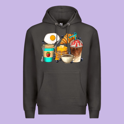 Breakfast Coffee Cups Premium Hoodie Designed By Artiststas