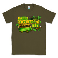 Army Green Camper Happy St. Patrick's Day Classic Tee - CowGirlArtShop