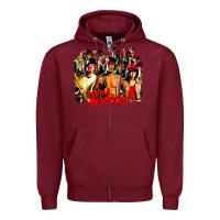 Burgundy the warriors 1980s cult movie film Zipper Hoodie - DesigneFamous
