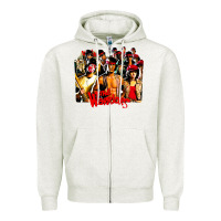 Oatmeal Heather the warriors 1980s cult movie film Zipper Hoodie - DesigneFamous