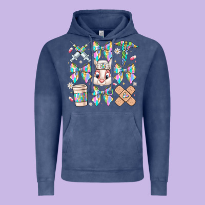 Easter Bow Vintage Hoodie Designed By Cowhidedigitalart