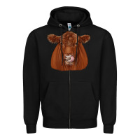 Black red angus Zipper Hoodie - JahusDesignShop