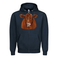 Navy red angus Zipper Hoodie - JahusDesignShop