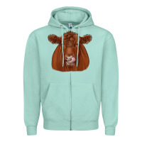 Seafoam red angus Zipper Hoodie - JahusDesignShop