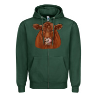 Sports Green red angus Zipper Hoodie - JahusDesignShop