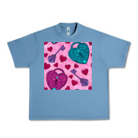 Pebble Blue valentines day lock and key seamless pattern Urban Heavy Tee - BundleAndBundleShop