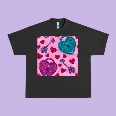 Valentines Day Lock And Key Seamless Pattern Urban Heavy Tee Designed By Bundleandbundleshop