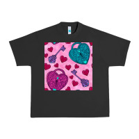 Pigment Black valentines day lock and key seamless pattern Urban Heavy Tee - BundleAndBundleShop