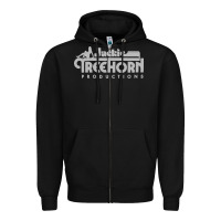 Black jackie treehorn productions Zipper Hoodie - DesigneFamous