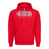 Red jackie treehorn productions Zipper Hoodie - DesigneFamous