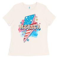Bone Merica leopard lightning bolt Ladies Tee - FaDigitalArtStudio