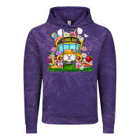 Cloud Purple Easter School Bus Vintage Hoodie - CowhideDigitalArt