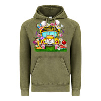 Vintage Olive Easter School Bus Vintage Hoodie - CowhideDigitalArt