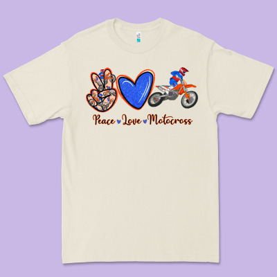 Peace Love Motocross Premium Tee Designed By Ranaportraitstore
