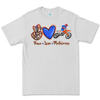 Dove Grey Peace Love Motocross Premium Tee - RanaPortraitStore