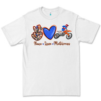 White Peace Love Motocross Premium Tee - RanaPortraitStore