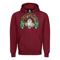 Burgundy simmental  rainbow Zipper Hoodie - JahusDesignShop