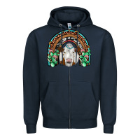 Navy simmental  rainbow Zipper Hoodie - JahusDesignShop