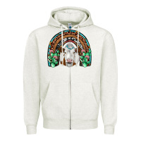 Oatmeal Heather simmental  rainbow Zipper Hoodie - JahusDesignShop