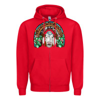 Red simmental  rainbow Zipper Hoodie - JahusDesignShop
