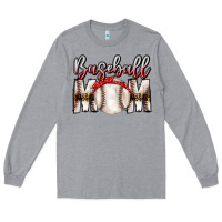 Heather Grey Baseball Mom Long Sleeve Tee - CowhideDigitalArt