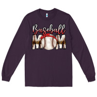 Plum Baseball Mom Long Sleeve Tee - CowhideDigitalArt