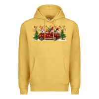 Antique Gold Christmas Gnome Truck Premium Hoodie - Artiststas
