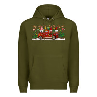 Army Green Christmas Gnome Truck Premium Hoodie - Artiststas