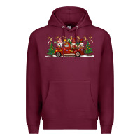 Burgundy Christmas Gnome Truck Premium Hoodie - Artiststas