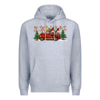 Heather Grey Christmas Gnome Truck Premium Hoodie - Artiststas