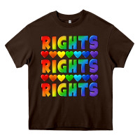 Chocolate Brown Rights rights rights pride Heavy Core Tee - CowGirlArtShop