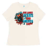 She Love Jesus And America Too Ladies Tee | Teevron