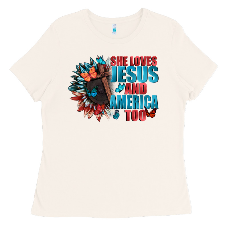 She Love Jesus And America Too Ladies Tee by FaDigitalArtStudio | Teevron