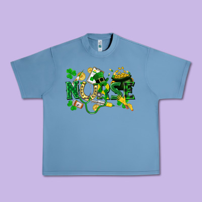 Nurse St Patrick Urban Heavy Tee Designed By Fadigitalartstudio