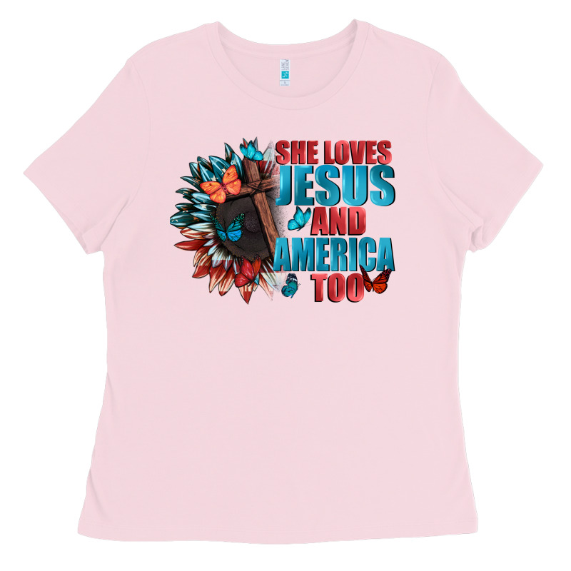 She Love Jesus And America Too Ladies Tee by FaDigitalArtStudio | Teevron