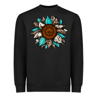Black sunflower cowhide Heavyweight Sweatshirt - JahusDesignShop