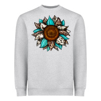 Heather Grey sunflower cowhide Heavyweight Sweatshirt - JahusDesignShop