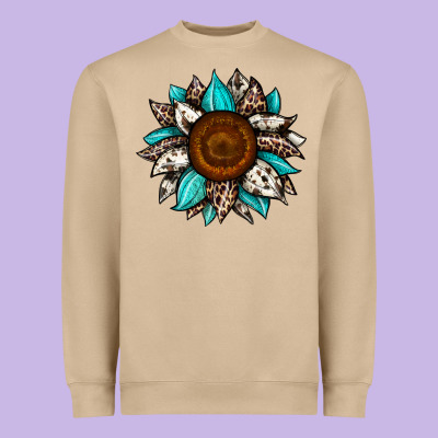 Sunflower Cowhide Heavyweight Sweatshirt Designed By Jahusdesignshop