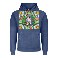 Vintage Denim Easter Bunny Vintage Hoodie - CowhideDigitalArt