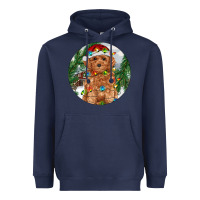 Navy Toy Poodle And Farm Heavyweight Hoodie - RanaPortraitStore