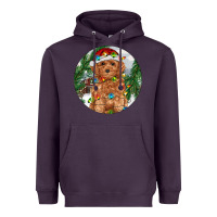 Plum Toy Poodle And Farm Heavyweight Hoodie - RanaPortraitStore