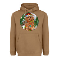 Toasted Coconut Toy Poodle And Farm Heavyweight Hoodie - RanaPortraitStore