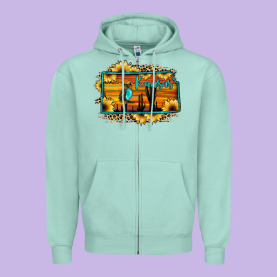 Kansas Owl Sunset Sunflower Map Zipper Hoodie Designed By Jahusdesignshop