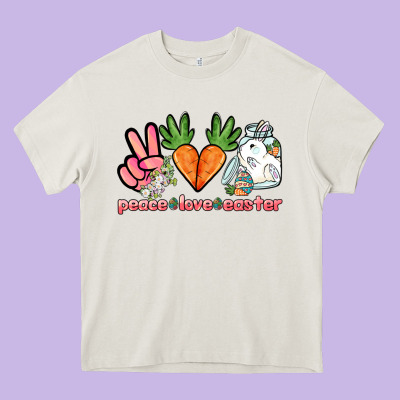 Peace Love Easter Day Heavy Core Tee Designed By Howdyjamesfarm