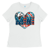 White American mini heart 4th of july Ladies Tee - FaDigitalArtStudio